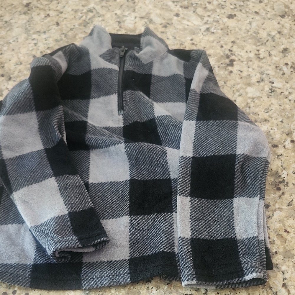 French Toast Kids Checkered Black and Gray Hoodie